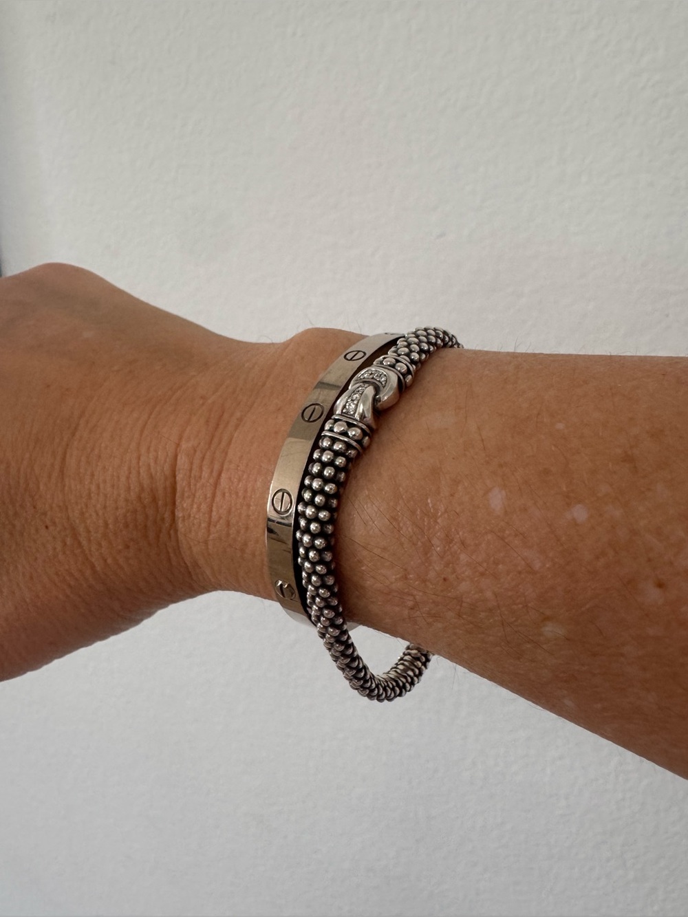 LAGOS Silver Beaded Bracelet with diamonds. - Picture 8 of 8
